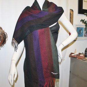 New Jewel Tones 100% Scotland Cashmere Unisex Fringe Scarf Wrap